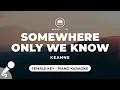 Download Lagu Somewhere Only We Know - Keanne (Female Key - Piano Karaoke)