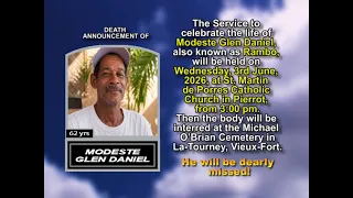 Modeste Glen Daniel Short Obituary