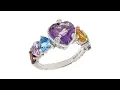 Judith Ripka Sterling Silver MultiGemstone Heart Ring