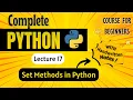Sets Methods in Python Python for Beginners Lecture 17