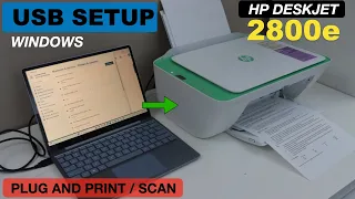 HP DeskJet 2800e USB Cable Setup With Windows Laptop - Direct Printing Scanning