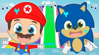 FIVE LITTLE BABIES 🍄🌀 Mario & Sonic for Kids 🎵 Song Compilation