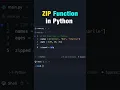 Zip Function in Python