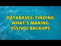 Databases Finding what s making backups 2 Solutions