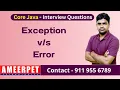 Differentiate Exception and Error in Java Ameerpet Technologies By Srinivas