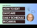 How to Edit Daycare Daily Schedule in Canva Canva Template