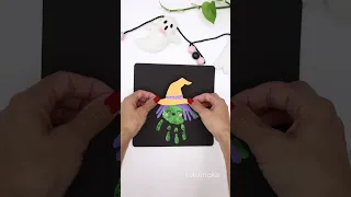 Easy Witch craft idea handprint art halloween craft