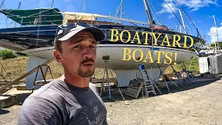 Random Boat Boatyard Tour (Dry Dock Boats On The Hard!)