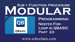 Modular Programming in QBASIC Part 23 Nested for loop in qbasic SUB and FUNCTION