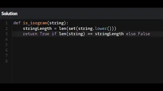 Python - Isogram Codewars 7KYU