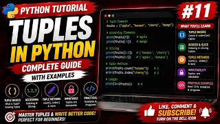 Python Tutorial Tuples in Python Explained Tuple Methods Indexing Slicing
