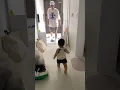 Jeongwoo running to Daddy😚🦖💨#cute #baby #funny #jeongwoo