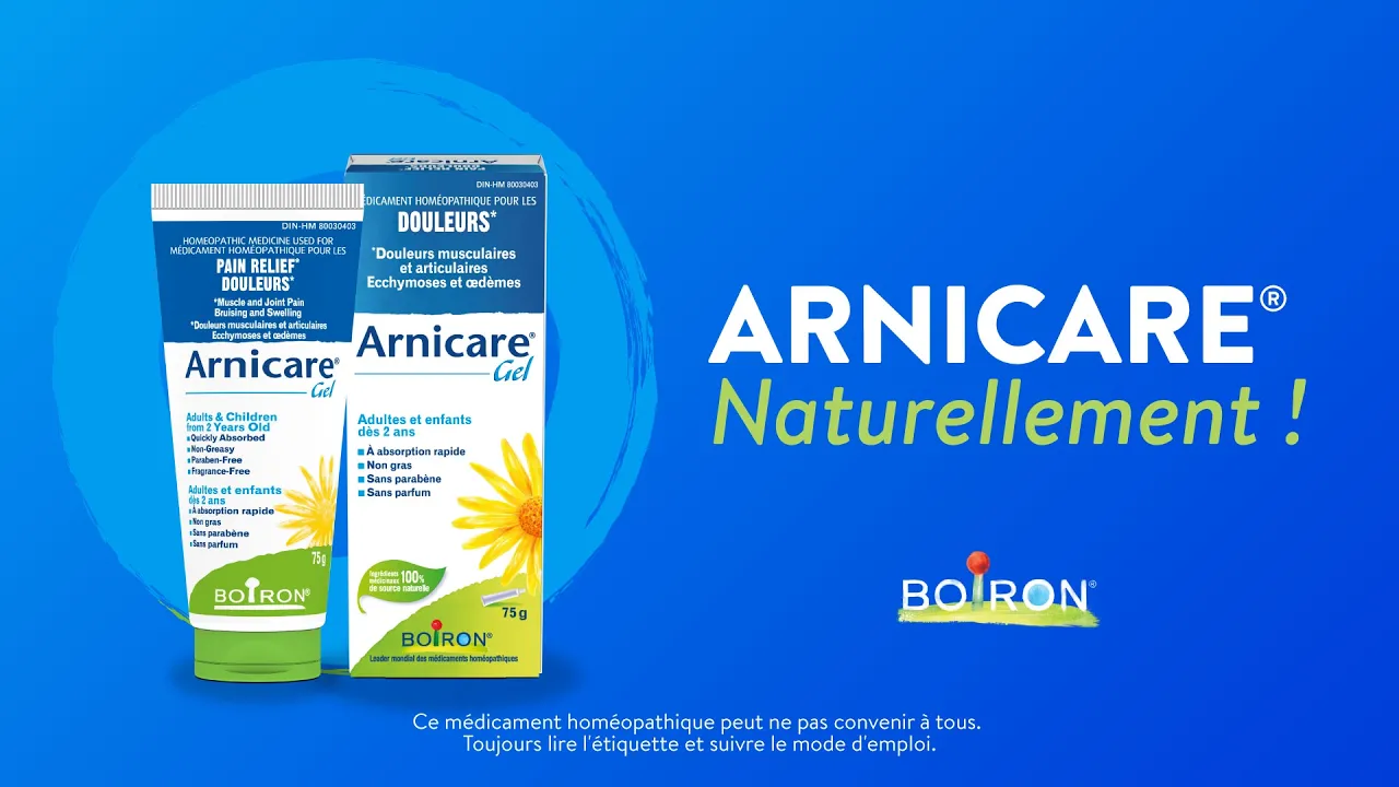Boiron Canada — Arnicare Gel - Les bienfaits de l'arnica en gel (YouTube video ad)