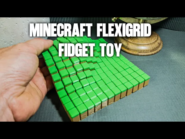 Minecraft Inspired FlexiGrid Fidget Toy | Print-in-Place Articulated STL video thumbnail