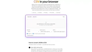 How to convert json to csv free no signup
