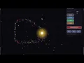 Built a 2D Gravity Simulation in Python using Pygame