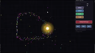 Built a 2D Gravity Simulation in Python using Pygame