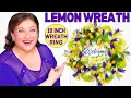 How to make a LEMON POOF WREATH using 10 inch Deco Mesh NO FRAY 18 inch wreath ring