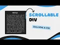How to Make Any DIV Scrollable Scrollbar in Div CSS Tutorial