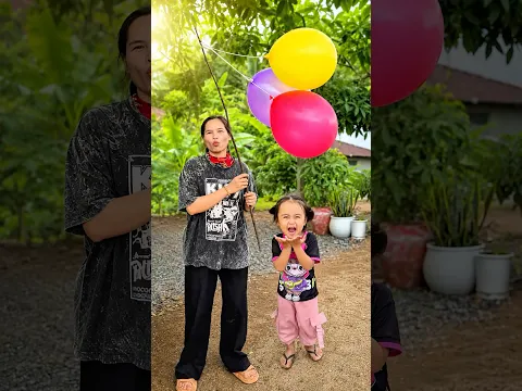 Survival Skills: Mother makes a balloon for her child to play with  #camping #outdoors #survival