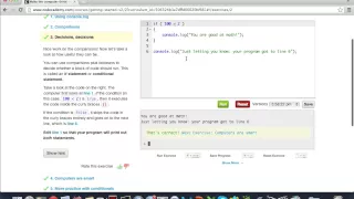 Codecademy Make the computer think Walkthrough Tutorial Javascript
