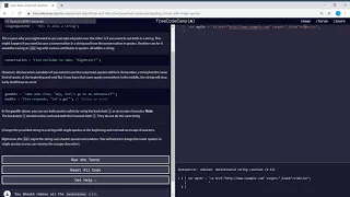 Basic JavaScript Quoting Strings with Single Quotes freeCodeCamp