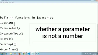isNaN function functions in javascript