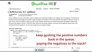 Java Practice It Exercise 14 1 splitStack Collections and stacks queues