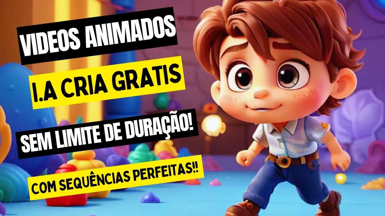 COMO CRIAR VIDEOS ANIMADOS GRÁTIS COM SEQUÊNCIA PERFEITA SEM LIMITAÇÃO DE TEMPO UTILIZANDO IA