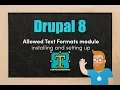Allowed Text Formats module in Drupal 8 - installing and setting up
