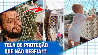 Como instalar TELA DE PROTEÇÃO que NÃO DESFIA na varanda I Passo a Passo - SEGURO I DIY