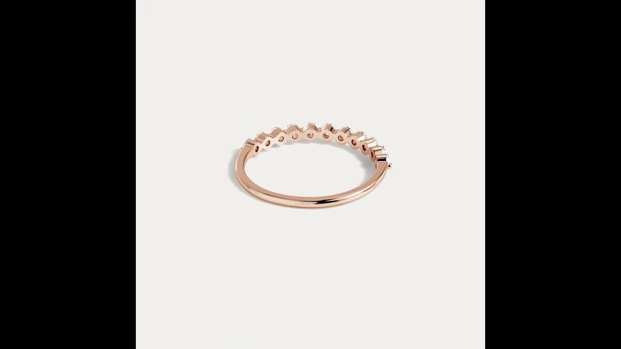 Half Eternity Lab Grown Diamond Ring-Round Cut Stackable Wedding Band