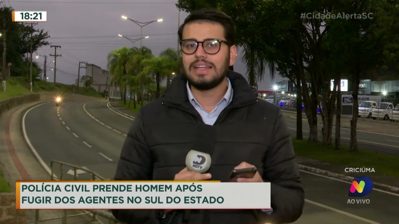 Homem é preso logo após fugir dos agentes policiais no Sul de SC