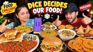 Dice Decide Our Food Bites Food Challenge | Couple challenge | Sansia, Jalebi, Kachori, Vada Pav,