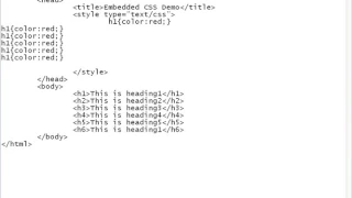 Embedded CSS HTML Embedded Styles example