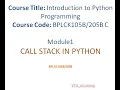 Lecture 11 Module1 Call stack in Python VTU