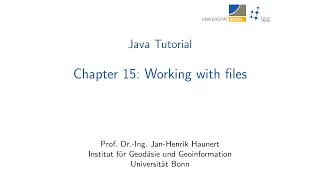 Java Tutorial - Chapter 15 Working with files