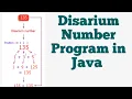 Disarium Number Program in Java ICSE and ISC