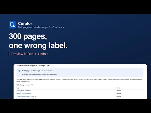 watch Curator: Bulk Move Pages & Labels for Confluence video