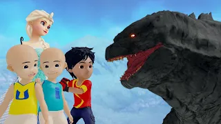 Upin Ipin Ultraman Vs Titan Monster Godzilla