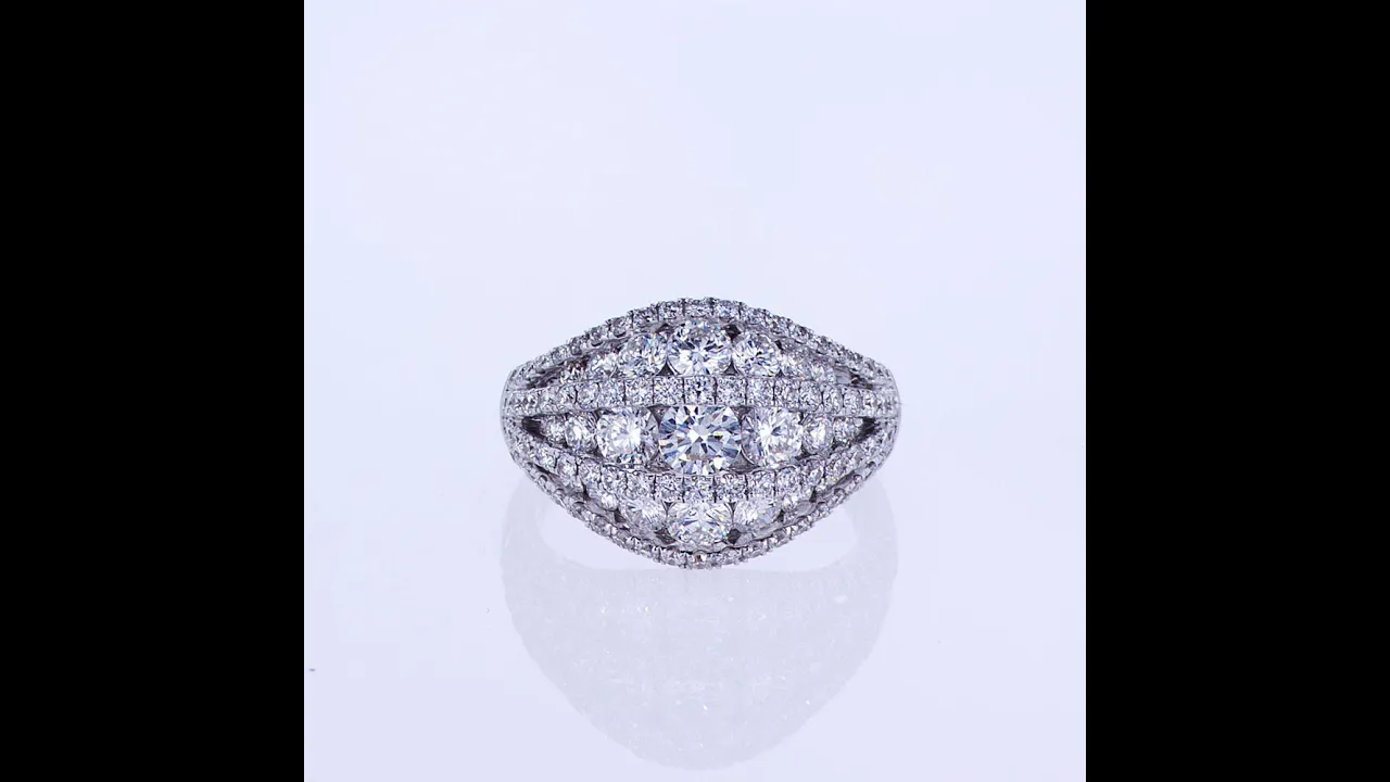2.5 ct Oval Cut Diamond Ring in White Gold Micro Pave Setting