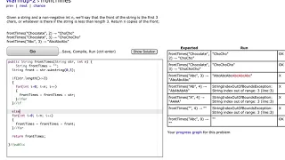 Java CodingBat Warmup-2 frontTimes