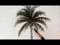 How to draw palm tree step by step Drawing for beginners