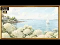 Coastal Hydrangea Frame TV Art 4K Hamptons Summer Decor Seaside Living Room Art 4 Hours