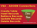 Excel VBA ADODB - Create Insert Delete Records from Database