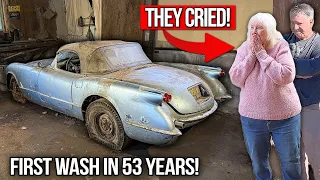 Wife Sees Deceased Husband s Corvette CLEANED For the First Time in 53 Years Best Reaction EVER