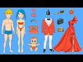 Paper dolls Rich Red Ladybug Cat Noir mother daughter family dress up costumes papercrafts