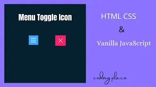 Menu Toggle Icon Using CSS Vanilla JavaScript Toggle Menu