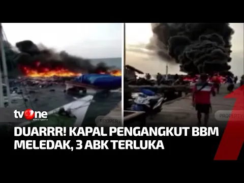 Kapal Bermuatan BBM Terbakar di Perairan Sumenep, Kapal Terbelah Menjadi Dua Bagian