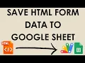 How to Submit Send HTML Form Data to Google Sheets